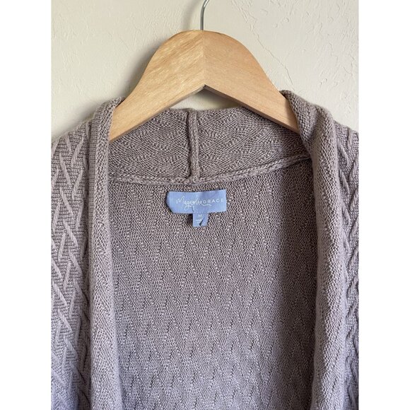 Magnolia Grace Wool Blend Light Brown Tan Open Cardigan Sweater Size Medium - Picture 4 of 6